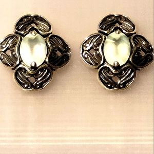 Gorgeous light green gemstone post earrings